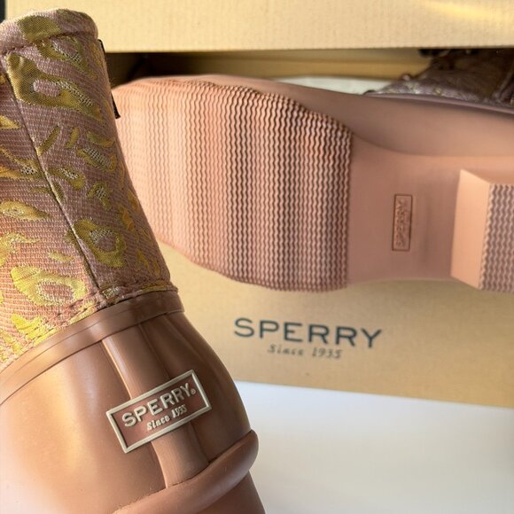 Sperry Saltwater Leo Jacquard Rose Women’s Duck Boots Size 12 Wet Weather - Picture 7 of 7